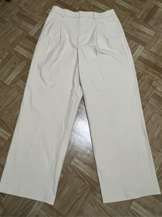 Uniqlo 女裝打折寬褲 寬管褲 長褲 直筒休閒寬褲 西裝褲 Size L 二手