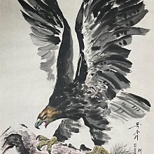 純手繪朝鮮老鷹國畫122*72厘米功勛畫家李惠玉原作《大鵬展翅》 未裱無