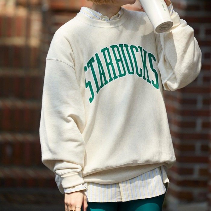 STARBUCKS x BEAMS x Champion Reverse Weave Crew Neck