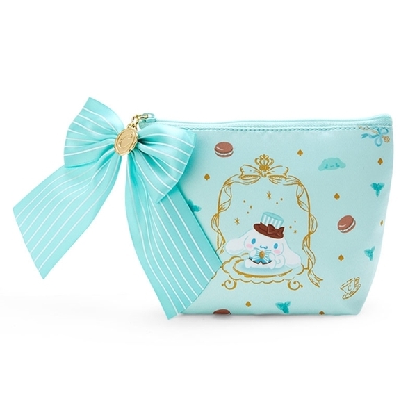 【震撼精品百貨】大耳狗 Cinnamoroll~日本Sanrio三麗鷗 大耳狗蝴蝶結拉鍊小物收納包(午後茶話會)*80004