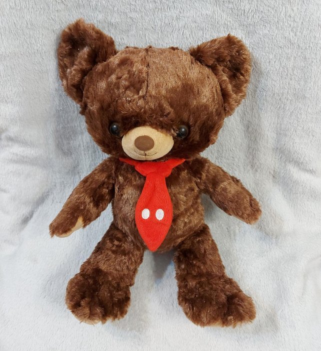 二手 日本迪士尼商店 大學熊摩卡玩偶S號 unibearsity 米奇絨毛娃娃 unibear 大學熊公仔擺飾 disney store 大學熊米奇安撫娃娃人偶