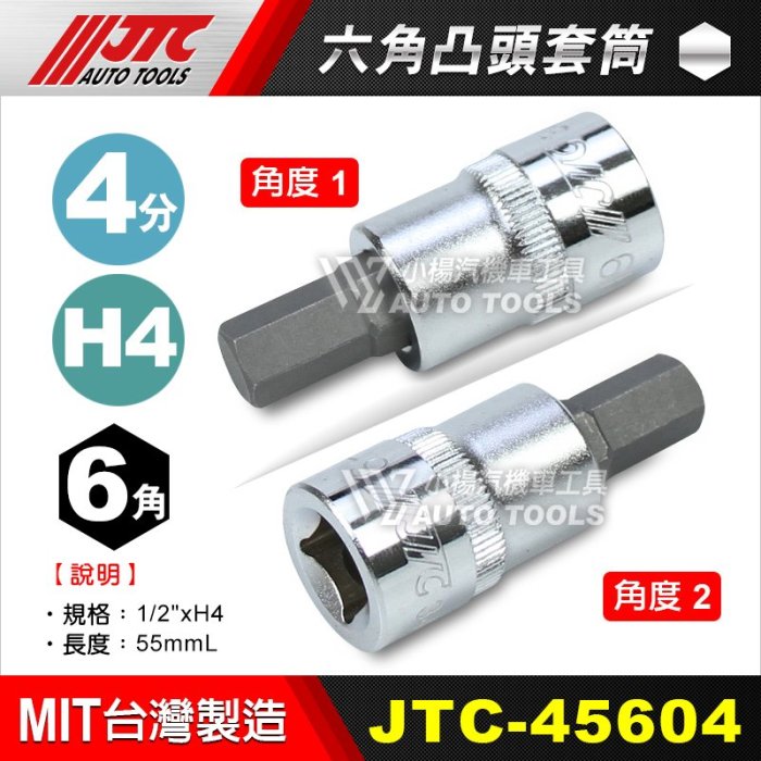 小楊汽車工具】JTC 4分四分六角凸頭凸套筒1/2