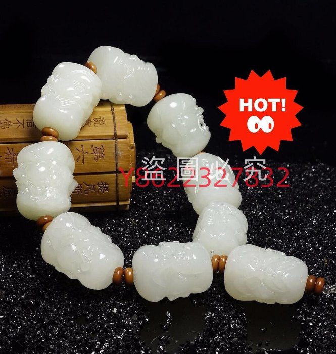 和田玉雙面精雕18羅漢手串和田玉蘇州玉雕名家精制和田玉羅漢手串古玉