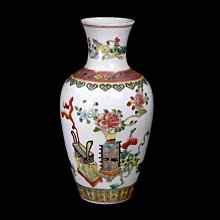 博古珍藏》清康熙．粉彩花卉紋花瓶．高42公分．早期收藏．老件瓷器．非