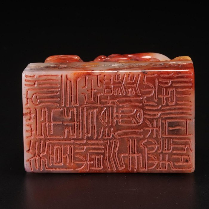 良渚石器壽山石印章尺寸：8.3x5.2x7.3cm重647克舊藏古董古玩【愛藏