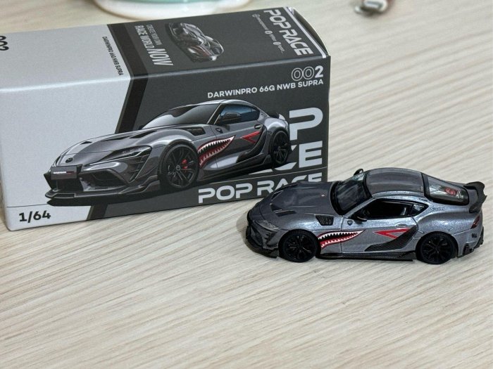 絕版POP RACE 1/64 002 DARWINPRO 66G NWB toyota Supra 超美鈦金屬色