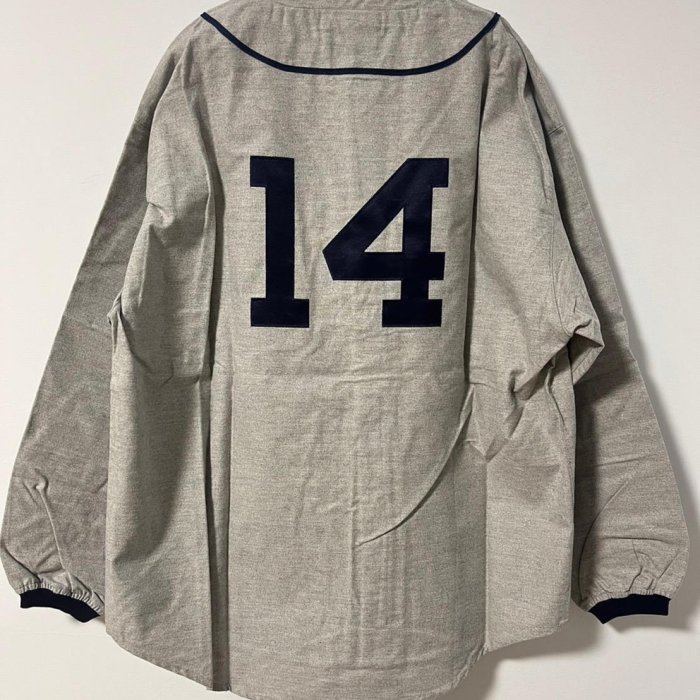 Descendant 22ss Bleek Baseball Shirt 棒球衫襯衫灰藍刺繡| Yahoo拍賣