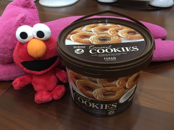 愛買JAPAN❤ 【韓國no brand】桶裝餅乾400g 椰子風味曲奇餅