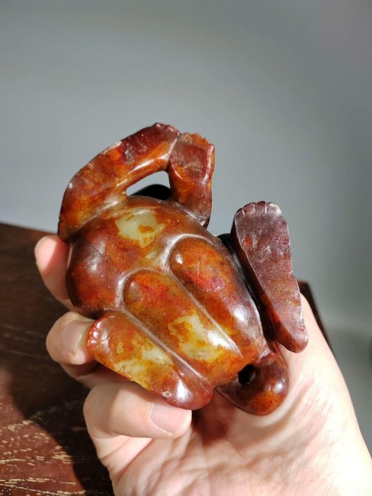 和闐玉瑞獸擺件416克古玉珍品明清老物件瑞獸收藏古玉雕玩器舊件明清