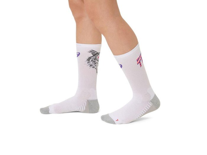 【曼森體育】ASICS 亞瑟士 中筒襪 男女中性款 跑步襪 老虎圖騰 3013A976-105