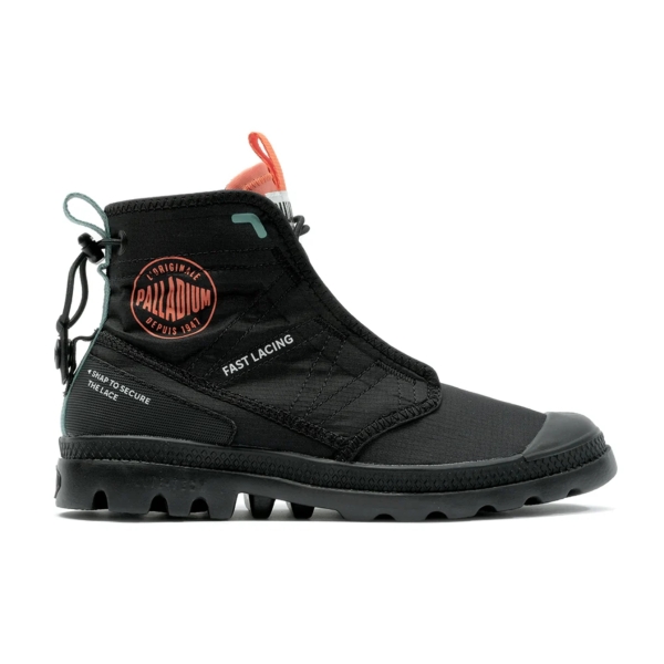 PALLADIUM 休閒鞋 PAMPA TRAVEL LITE RS 黑橘 快穿 輕量 尼龍靴 女 79104-008