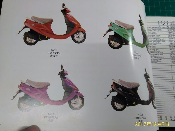 機車迷珍藏~《光陽新翔鶴GR1B6(可動式) 零件目錄1》民國83年初版共79頁