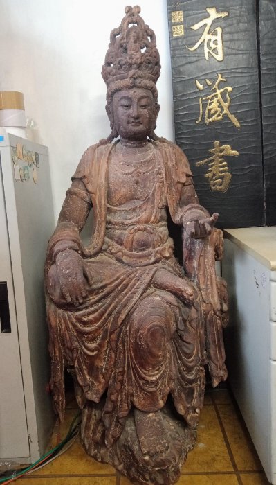 明代觀音木雕， 高121公分限面交| Yahoo拍賣