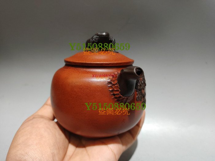 金蟾壺底款：蔣蓉12尺寸：1511cm..容量：280cc泥料：原礦朱泥527 紫砂