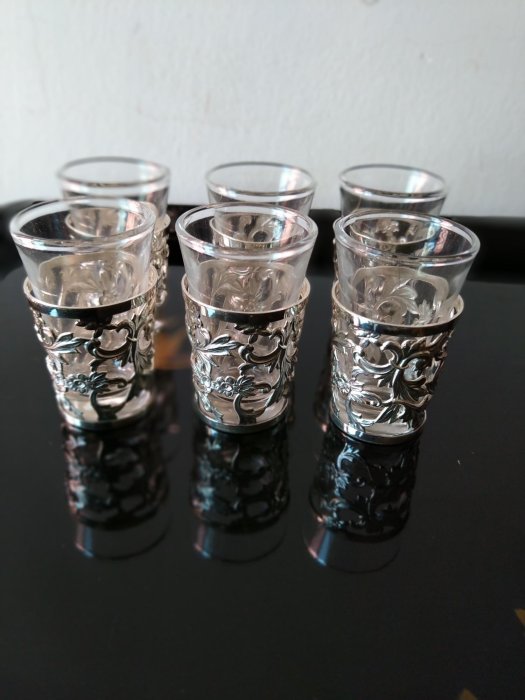 純銀 冷酒盃 144g silver950雕花純銀酒杯| Yahoo拍賣