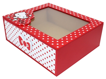 【震撼精品百貨】Hello Kitty 凱蒂貓~HELLO KITTY圓點風收納盒-紅*38629