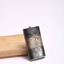 【近】時代 尚美堂造 純銀製内唐木 煙草入 盒子 近時代 尚美堂造 純銀製内唐木 煙草入 盒子