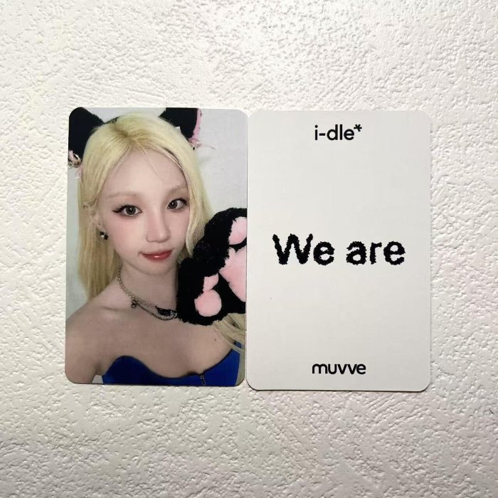 IDLE ウギ We are muvve サイン会 特典 ネコミミ トレカ 嚴選idle We are muvve 簽售特典四張貓爪主題卡片，圖片清晰，卡面完整