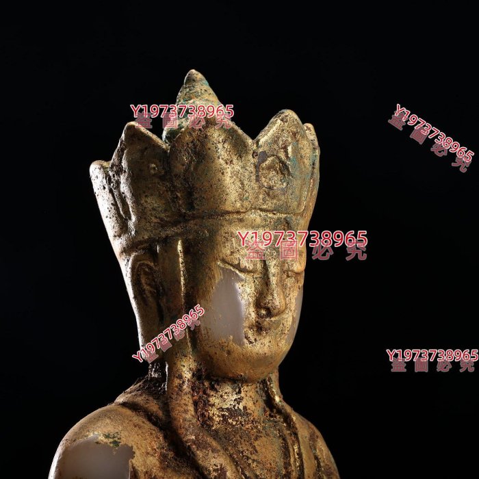地宮出土鎏金白玉地藏王菩薩重5600克高33厘米寬古董老貨擺件【古董店