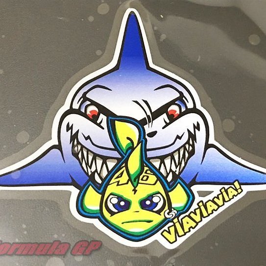 Formula GP]MotoGP ROSSI VR46 鯊魚Misano Nemo 羅西反光防水車貼貼紙