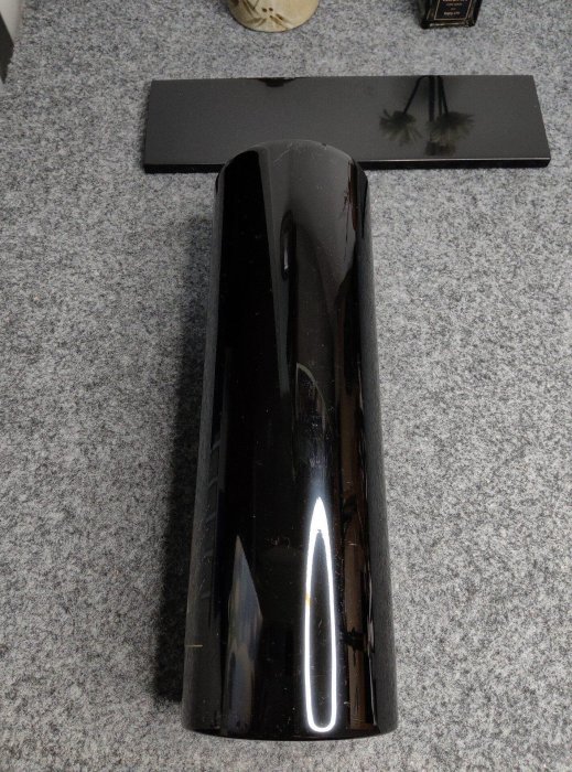 日本輪島塗沈金漆器花器全新木胎銅內膽花瓶附置物板原盒中古收藏品27.5