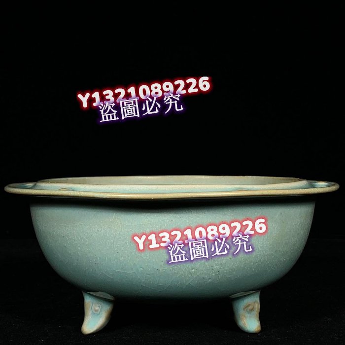 宋汝窯甲字款三足洗，高8.5直徑20cm，2001790 建窯汝瓷官窯【古玩閣