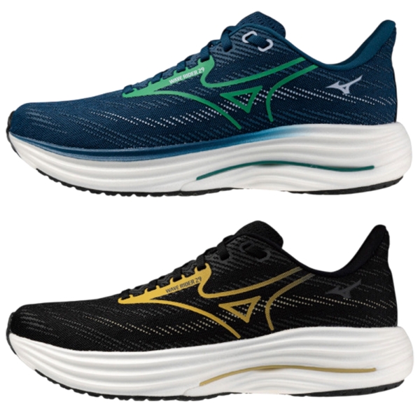Mizuno 美津濃 慢跑鞋 男鞋 WAVE RIDER 29 藏青綠/黑黃【運動世界】J1GC250356/J1GC250355