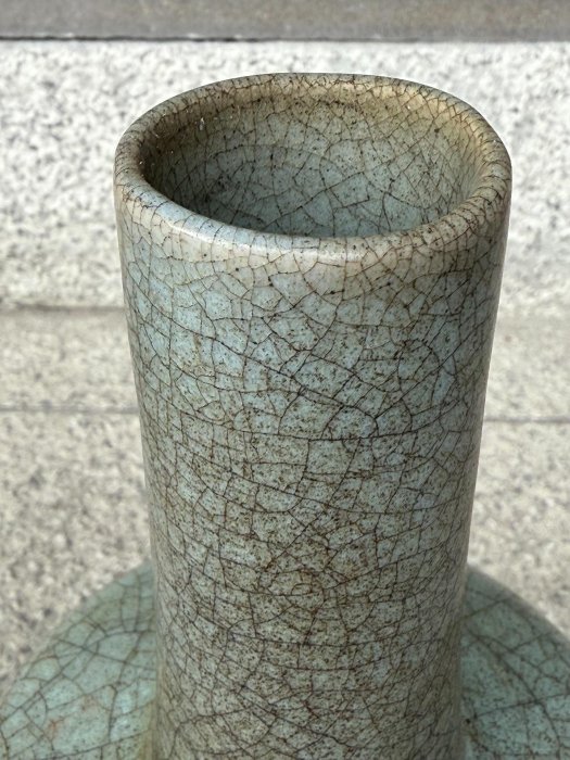 宋代 汝窯 描金 青釉 詩文 古い三足形磁筆洗い 多寶屋BA502□古美術品