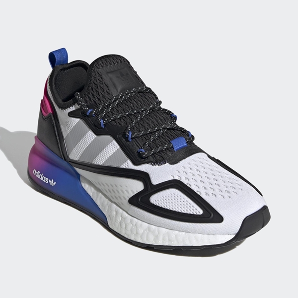 ADIDAS ZX 2K BOOST 男鞋慢跑休閒Boost中底緩震漸層白黑【運動