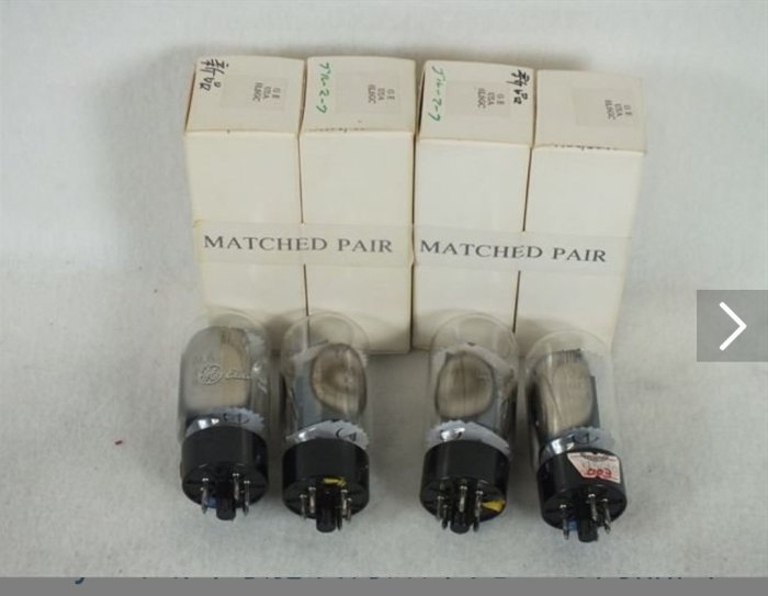 真空管27.GE USA 及TOSHIBA二款珍藏級庫存新品6L6GC(=EL34) 真空管4本