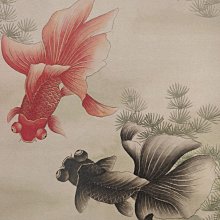 陸小曼魚樂圖軸近現代工筆精品，宣紙畫芯，個人珍藏字畫，古董店收藏