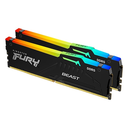 Kingston 金士頓 FURY Beast RGB 獸獵者 DDR5 6400 32GB(16GBx2) 桌上型超頻記憶體 KF564C32BBEAK2-32