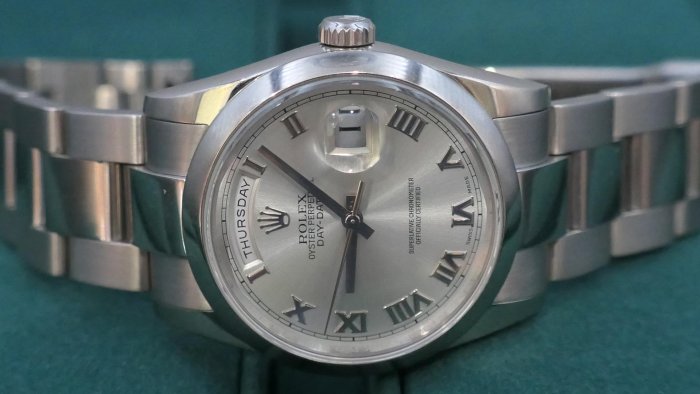 【美好時光】破盤零件價出清！ROLEX勞力士18K白金Daydate 118209盒單全美品（ 18238 18239 118238 118239參考）