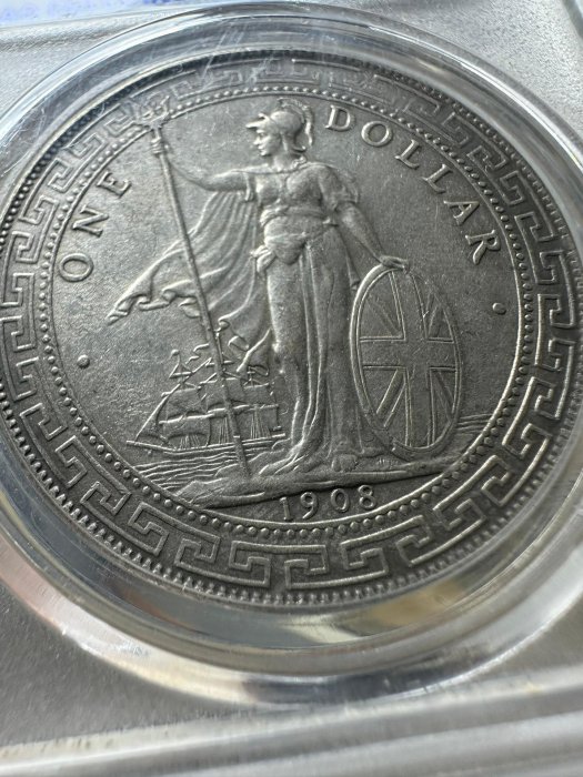 世界古銭 大型銀貨 1908年銘 銀餅 貨幣 直径40mm 重さ22.8g