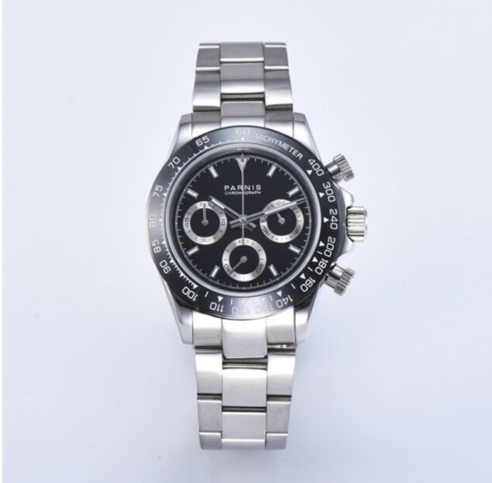 瑞士PARNIS柏尼時DAYTONA迪通拿三眼計時錶-潛水錶運動錶手錶男錶女錶石英錶機械錶生日禮物水鬼 二手