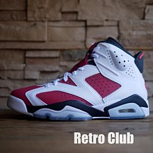 Retro CLUB【一元起標】【全新】原版復刻收藏 AIR JORDAN 6 RETRO Carmine 白棗紅 原版配色 籃球鞋 喬丹鞋 C25705
