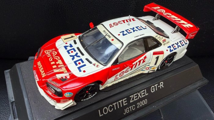 LOCTITE ZEXEL EBBRO Nissan GTR R34 JGTC 2000 賽車模型紅白配色合金