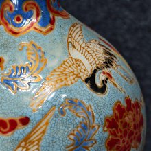 舊藏清朝乾隆時代花瓶御用珐琅彩仙鶴文瓢形瓶【皇清乾隆御用】【乾隆