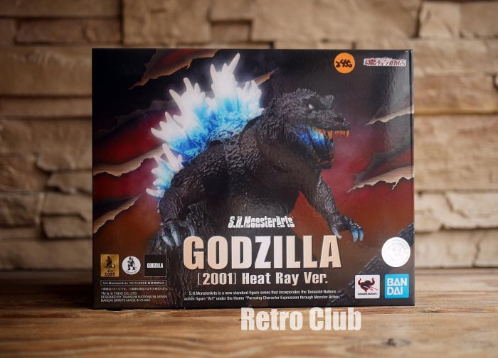 Retro CLUB【一元起標】【全新】萬代 S.H.MonsterArts Godzilla 2001 Heat Ray Ver. 哥吉拉 C260727