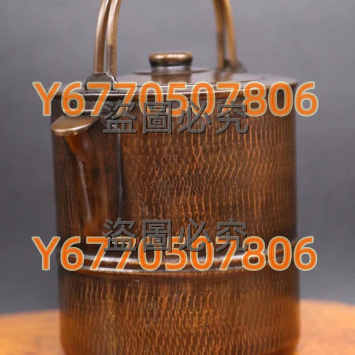 日本茶道具金誠堂制《銅制竹節型銅水注銅壺》 日本古美術古董銅水注