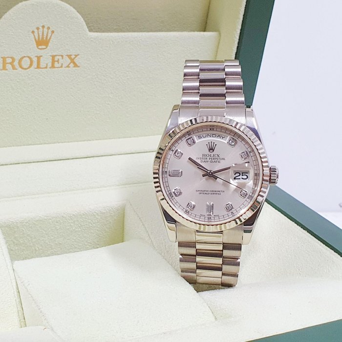 トラッピーさん専用　カルタイル Rolex劳力士手表型号118239黑贝母盘镶钻星期日历型价格查询