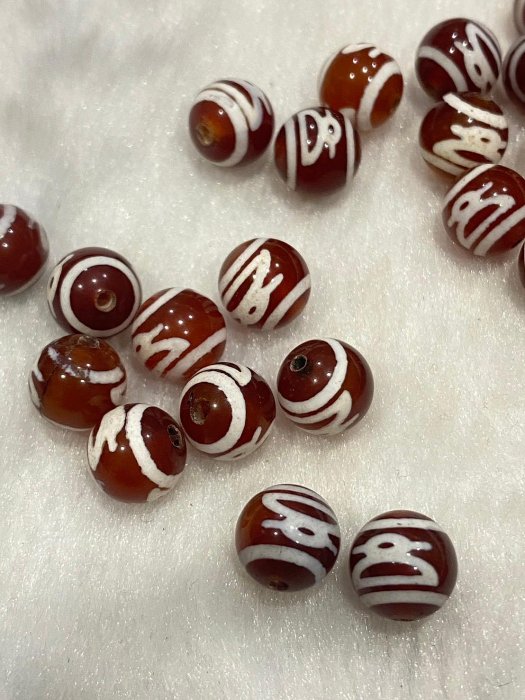 古代天珠　財神天珠　瑪瑙 財神天珠紅瑪瑙西藏老天珠財神降臨打通財路集四方財氣無往不利8mm