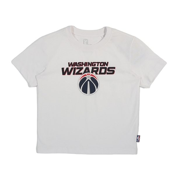 NBA WASHINGTON WIZARDS 兒童T恤 短袖運動上衣 LOGO印花 白色 中性款 35261020 00 noB11