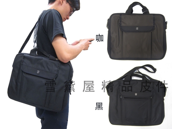 ~雪黛屋~YESON 公事包小容量可放14吋電腦A4資料夾隨身高單數防水尼龍布手提肩背斜側Y530115