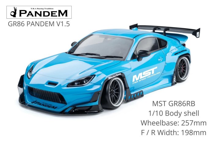 RC樂MST 得隆科技720024 GR86RB 1/10 寬體爆龜肌肉車殼AE86 PANDEM