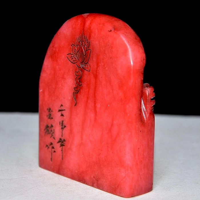 舊藏老貨壽山石紅田黃石擺件石質通透油潤工藝精湛滿血絲紋包漿醇厚手感