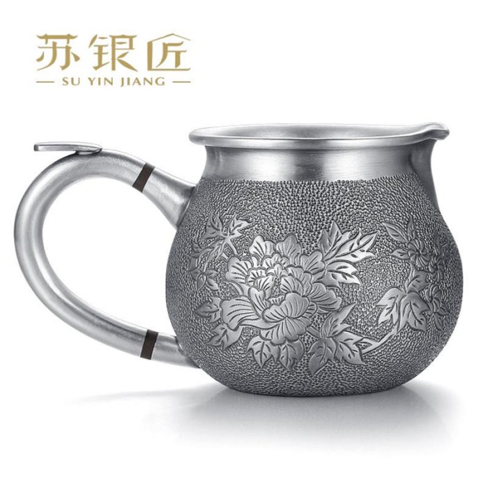 廈門銀樓純銀999茶壺茶具套裝家用銀壺燒水泡茶壺手工功夫茶壺-東方名居