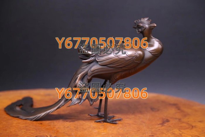 明治時代金工師加納晴雲作《蠟型鑄銅制鳳凰香爐》 日本古美術作品日本