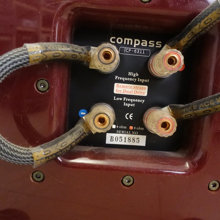 中古 良好 USHER compass CP-6381 Signature 8仕様 アッシャー スピーカー ペア レッド 直 T3913774