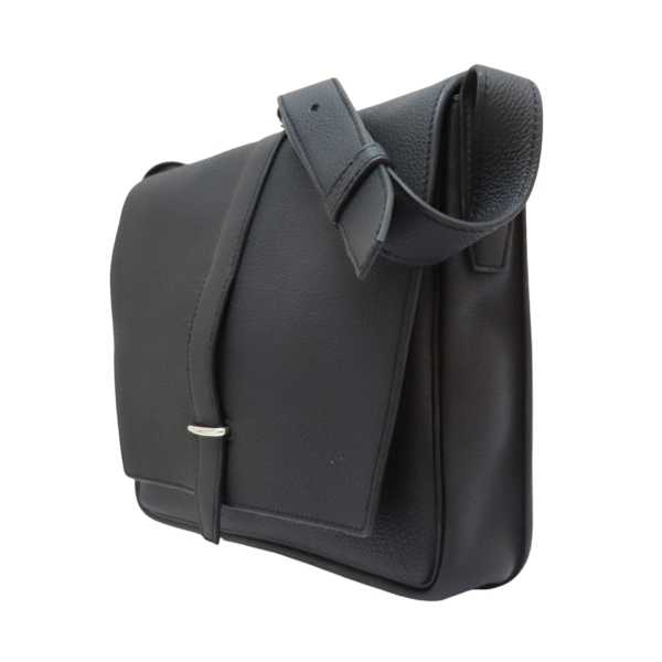 二手名牌BRAND OFF】HERMES 愛馬仕黑色Togo牛皮Steve light junior 肩
